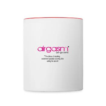 Airgasm- cooles design für Skydiver - Tasse zweifarbig - Weiß/Rot - Vorne