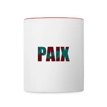 PAIX - Mug contrasté - blanc/rouge - Devant
