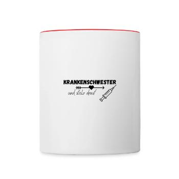 Stolze Krankenschwester - Tasse zweifarbig - Weiß/Rot - Vorne