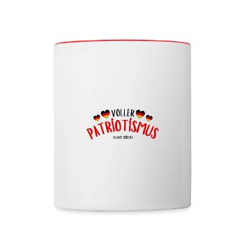 Voller Patriotismus (und Bier) - Tasse zweifarbig - Weiß/Rot - Vorne