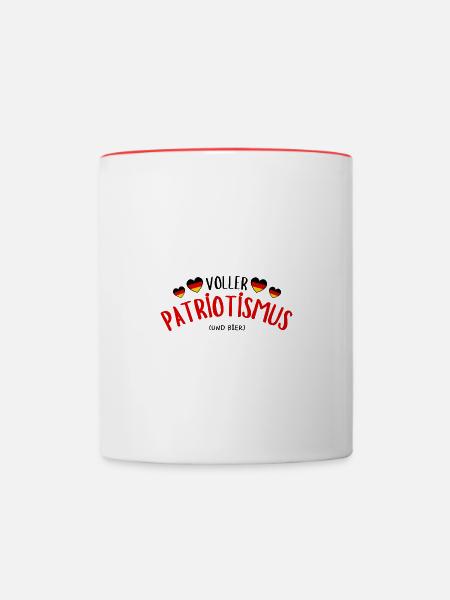 Voller Patriotismus (und Bier) - Tasse zweifarbig - Weiß/Rot