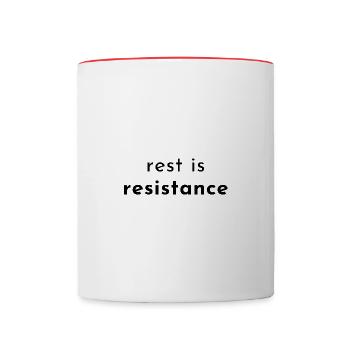 rest is resistance - Contrasting Mug - white/red - Front