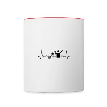 Herzschlag Fitness Symbol - Tasse zweifarbig - Weiß/Rot - Vorne