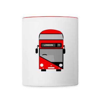 London Bus - Tasse zweifarbig - Weiß/Rot - Vorne