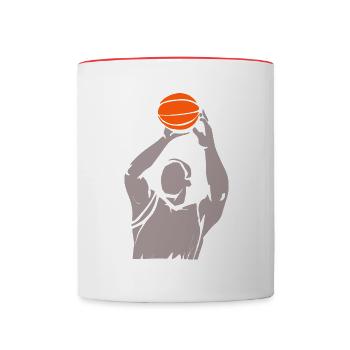 Basketball Player Silhouette - Tasse zweifarbig - Weiß/Rot - Vorne