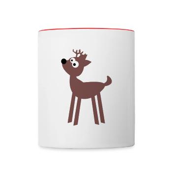 deer - Contrasting Mug - white/red - Front