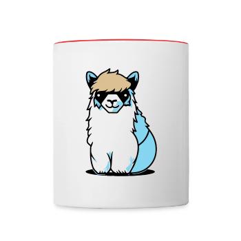 Cool Lama - Tasse zweifarbig - Weiß/Rot - Vorne