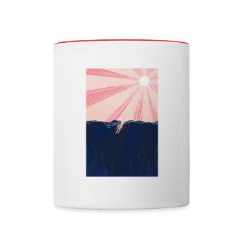 La plongeuse - Mug contrasté - blanc/rouge - Devant
