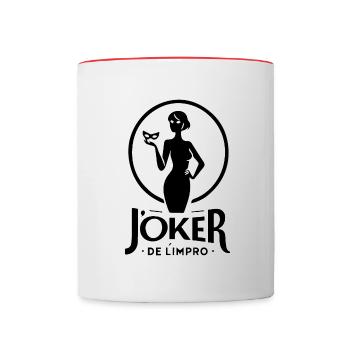 jocker de l'impro - theatre improvisation tshirt - Mug contrasté - blanc/rouge - Devant