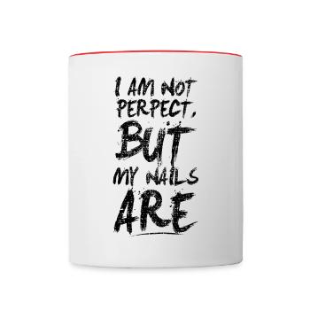 Nail salon fingernail nail polish - Contrasting Mug - white/red - Front