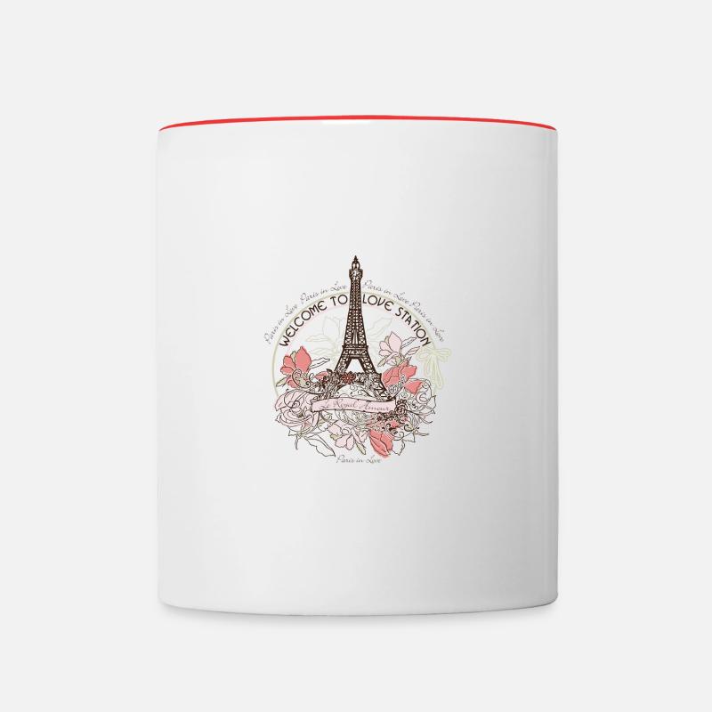 Paris - Tasse zweifarbig - Weiß/Rot