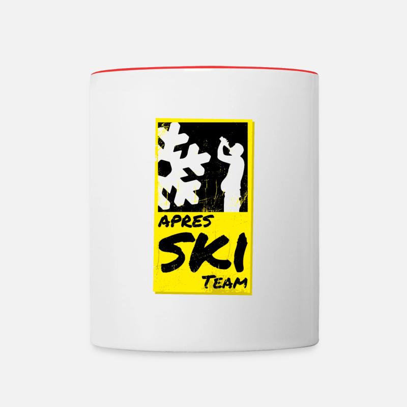 Après Ski Team black yellow - Contrasting Mug - white/red