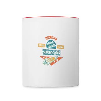 Nobody is you and that's your superpower - Contrasting Mug - white/red - Front