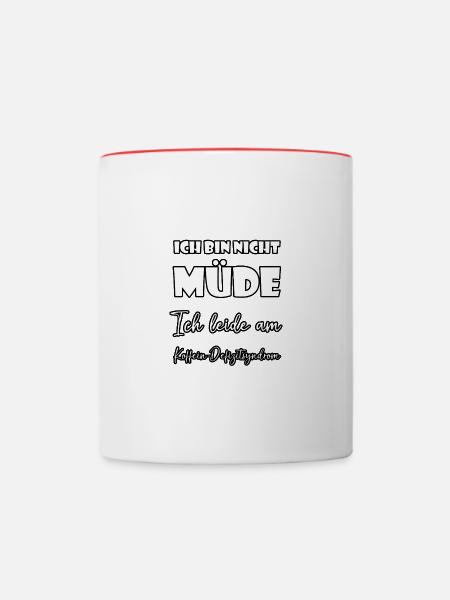 Koffein Defizit Syndrom - Tasse zweifarbig - Weiß/Rot
