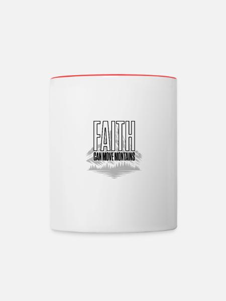 Lebensmotto: Glaube an deine Kraft - Tasse zweifarbig - Weiß/Rot