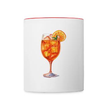 Aperitif, Spritz, Cocktail - Contrasting Mug - white/red - Front