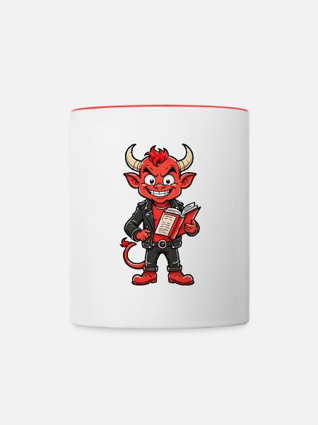 Roter Teufel - Tasse zweifarbig - Weiß/Rot