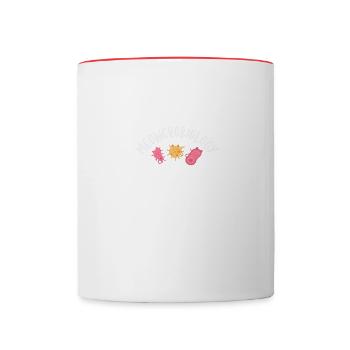 Meowcrobiology Microbiology Microbiologist Biology - Contrasting Mug - white/red - Front