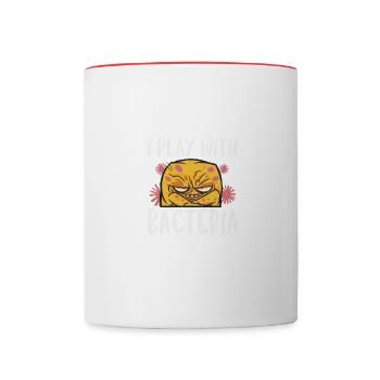 Ich Spiele Mit Bakterien Mikrobiologie - Tasse zweifarbig - Weiß/Rot - Vorne