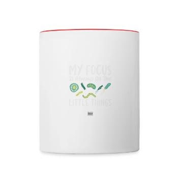 Small things Microbiology Microbiologist Biology - Contrasting Mug - white/red - Front