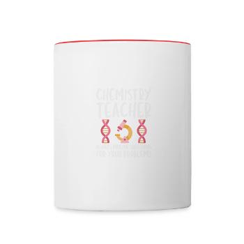 Les professeurs de chimie trouvent toujours des solutions - Mug contrasté - blanc/rouge - Devant