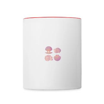 Collecter des coquillages Collecteur de coquillages - Mug contrasté - blanc/rouge - Devant