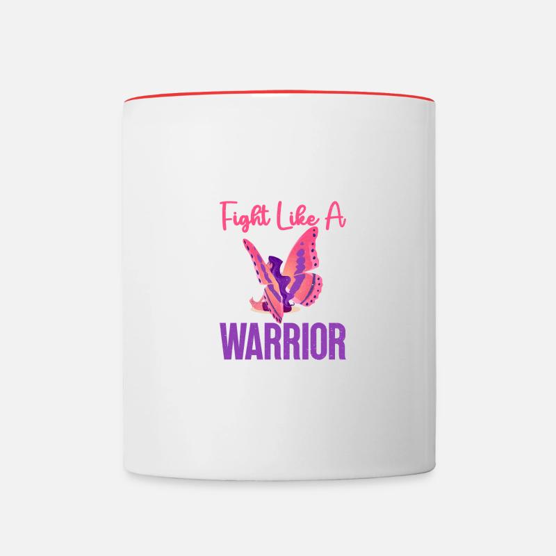 Combattez comme un papillon violet du - Mug contrasté - blanc/rouge