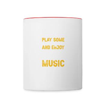 Musiciens Collectionneurs de disques Disques de musique - Mug contrasté - blanc/rouge - Devant