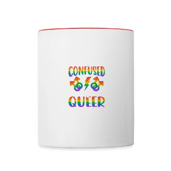 Je suis juste queer lgbtq gay awareness support - Mug contrasté - blanc/rouge - Devant