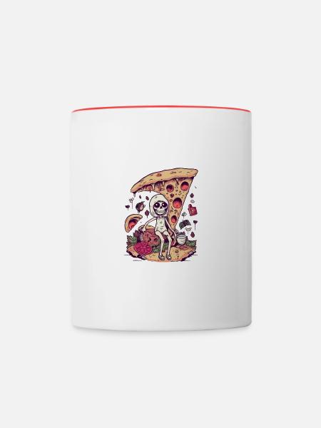 SkullPizzBoy - ThePizzfather - Tasse zweifarbig - Weiß/Rot