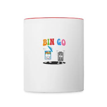 Joueur de bingo Bin Go, l’expert sportif - Mug contrasté - blanc/rouge - Devant