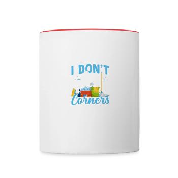 I clean you housekeeper housekeeping - Contrasting Mug - white/red - Front