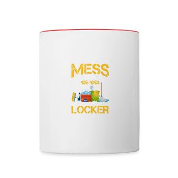 Nettoyez votre casier femme de ménage - Mug contrasté - blanc/rouge - Devant