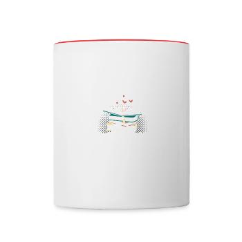 Lire la suite Poésie Poète Amoureux de la poésie Lecteur - Mug contrasté - blanc/rouge - Devant