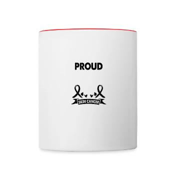 Skin Cancer Warrior Consciousness Wife Black - Contrasting Mug - white/red - Front