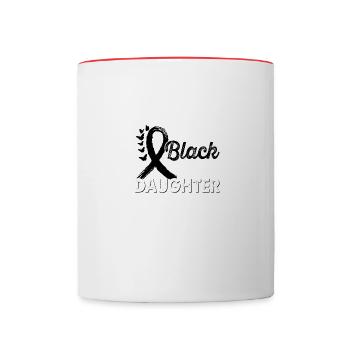 Wear black for the month of consciousness - Contrasting Mug - white/red - Front