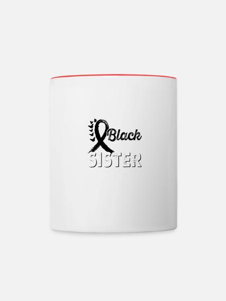 Tragen Sie Schwarz Für Den Sister Skin Melanoma - Tasse zweifarbig - Weiß/Rot