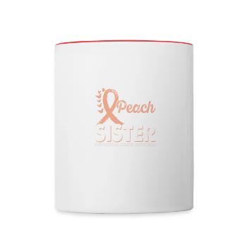 Apply Peach for Sister Endometrial Cancer - Contrasting Mug - white/red - Front