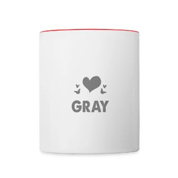In May, we carry the month of enlightenment on - Contrasting Mug - white/red - Front