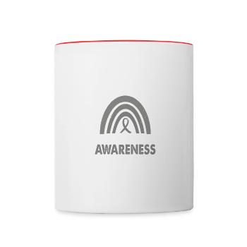 In May, we carry the month of enlightenment on - Contrasting Mug - white/red - Front