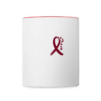 Your fight is our fight Laryngeal cancer - Contrasting Mug - white/red - Front