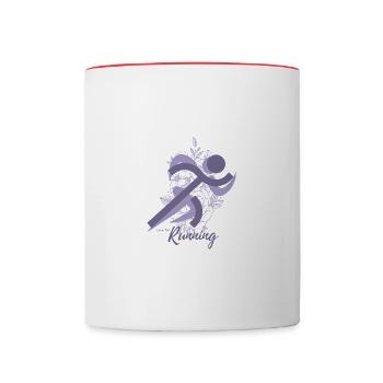 Course - Mug contrasté - blanc/rouge - Devant