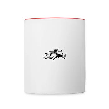 Oldtimer - Tasse zweifarbig - Weiß/Rot - Vorne