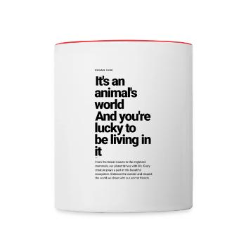 Monde des animaux - Mug contrasté - blanc/rouge - Devant