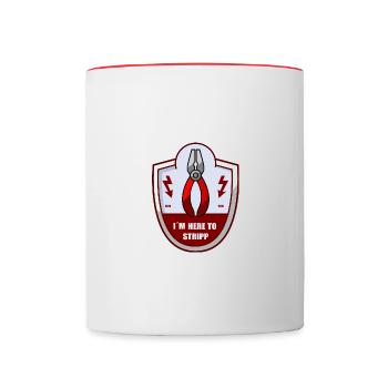 chemise d’électricien - Mug contrasté - blanc/rouge - Devant