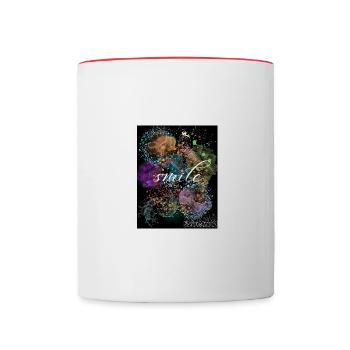 Unisex Premium T-shirt - Tasse zweifarbig - Weiß/Rot - Vorne