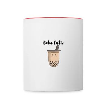 BobaCutiex3 - Contrasting Mug - white/red - Front