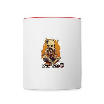 I'm fine Teddy - Contrasting Mug - white/red - Front