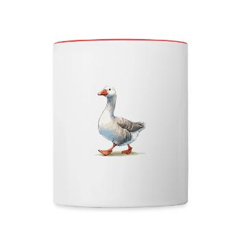 Oie fraîche - Mug contrasté - blanc/rouge - Devant