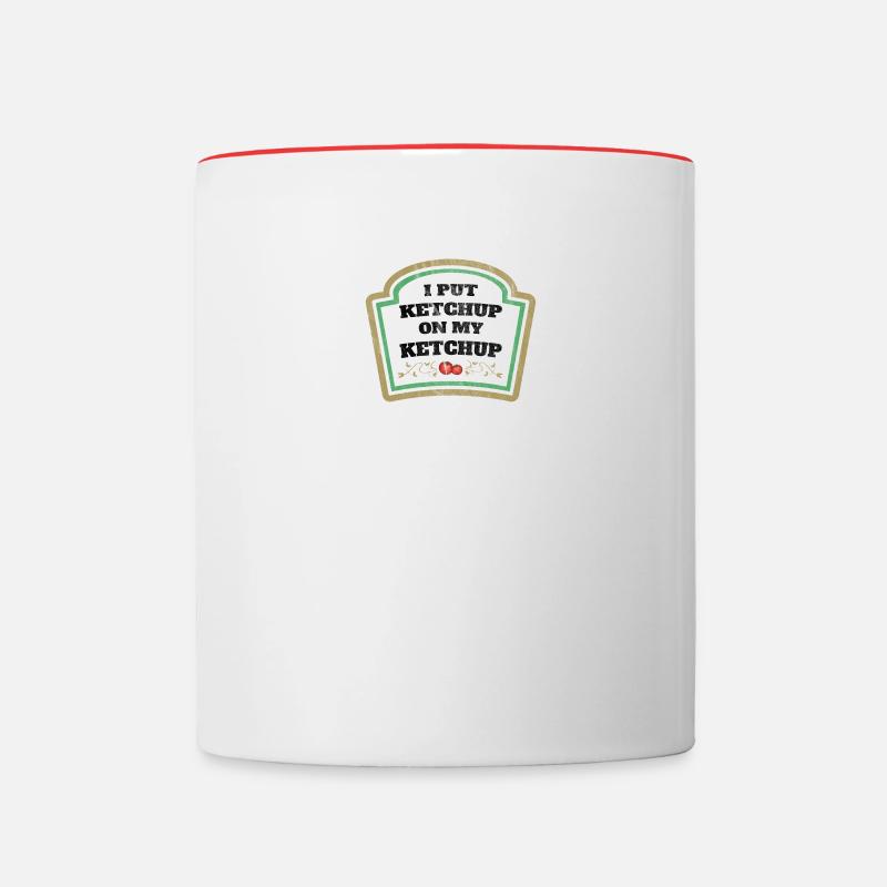 Cadeau bouteille bouteille ketchup tomate tomate ketchup - Mug contrasté - blanc/rouge